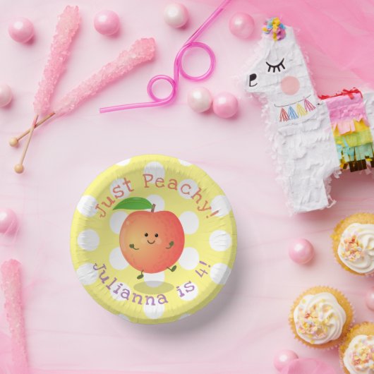 かわいいハッピーピーチ夏の漫画イラストレーション ペーパーボウル (パーティー)