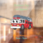 かわいいハッピーファイアーエンジンアニメ ウィンドウサイン (シート2)