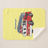 かわいいハッピーファイアーエンジンアニメ シェルパブランケット (正面(横))