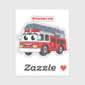 かわいいハッピーファイアーエンジンアニメ シール (シート)