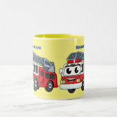 かわいいハッピーファイアーエンジンアニメ ツートーンマグカップ (中央)