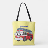 かわいいハッピーファイアーエンジンアニメ トートバッグ (裏面)