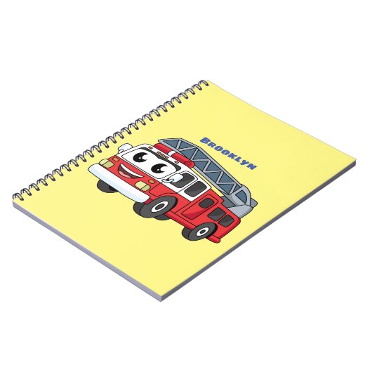 かわいいハッピーファイアーエンジンアニメ ノートブック (左側)