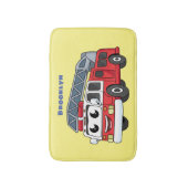 かわいいハッピーファイアーエンジンアニメ バスマット (正面縦)