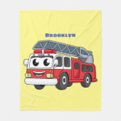 かわいいハッピーファイアーエンジンアニメ フリースブランケット (正面)