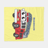 かわいいハッピーファイアーエンジンアニメ フリースブランケット (正面(横))