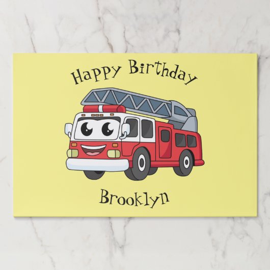 かわいいハッピーファイアーエンジンアニメ ペーパーパッド (正面)