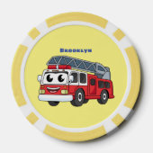 かわいいハッピーファイアーエンジンアニメ ポーカーチップ (裏面)