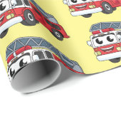かわいいハッピーファイアーエンジンアニメ ラッピングペーパー (ロールコーナー)