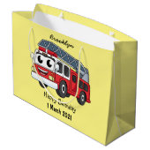 かわいいハッピーファイアーエンジンアニメ ラージペーパーバッグ (裏面アングル)