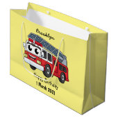 かわいいハッピーファイアーエンジンアニメ ラージペーパーバッグ (正面アングル)