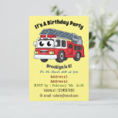 かわいいハッピーファイアーエンジンアニメ 招待状 (スタンド正面)