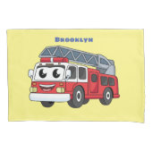 かわいいハッピーファイアーエンジンアニメ 枕カバー (正面)