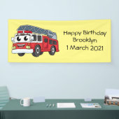 かわいいハッピーファイアーエンジンアニメ 横断幕 (トレードショー)