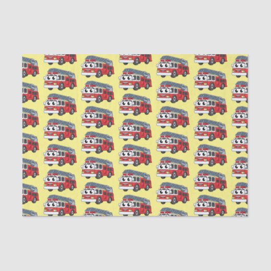 かわいいハッピーファイアーエンジンアニメ 薄葉紙 (正面)