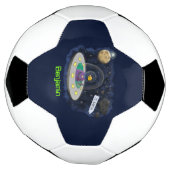 かわいいハッピーフィッシュufo宇宙漫画イラストレーション サッカーボール (回転)