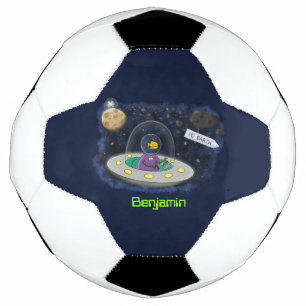 かわいいハッピーフィッシュufo宇宙漫画イラストレーション サッカーボール