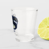 かわいいハッピーフィッシュufo宇宙漫画イラストレーション ショットグラス (右)