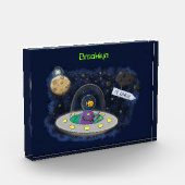 かわいいハッピーフィッシュufo宇宙漫画イラストレーション フォトブロック (左)