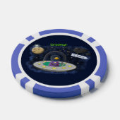かわいいハッピーフィッシュufo宇宙漫画イラストレーション ポーカーチップ (シングル)