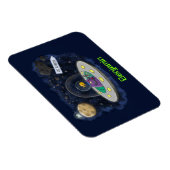 かわいいハッピーフィッシュufo宇宙漫画イラストレーション マグネット (右側)