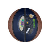 かわいいハッピーフィッシュufo宇宙漫画イラストレーション ミニバスケットボール (縦)