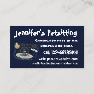 かわいいハッピーフィッシュufo宇宙漫画イラストレーション 名刺