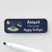 かわいいハッピーフィッシュufo宇宙漫画イラストレーション 名札 (インサイチュ)