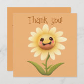 かわいいハッピーフラワーありがとう サンキューカード (正面/裏面)
