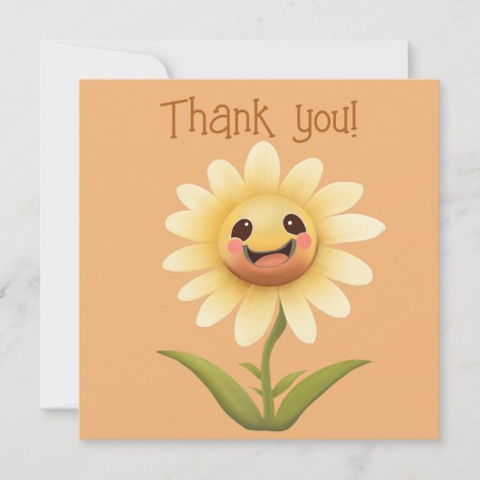 かわいいハッピーフラワーありがとう サンキューカード (正面)