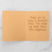 かわいいハッピーフラワーサンキューカード サンキューカード (内部)