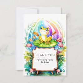 かわいいハッピーフロッグの誕生日 サンキューカード