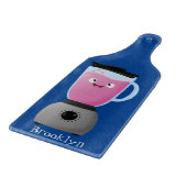 かわいいハッピーフードミキサーの台所用品の漫画 カッティングボード (角)