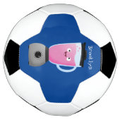 かわいいハッピーフードミキサーの台所用品の漫画 サッカーボール (回転)