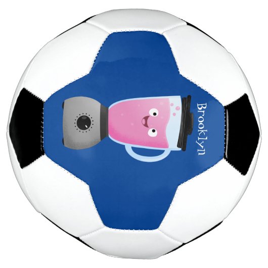 かわいいハッピーフードミキサーの台所用品の漫画 サッカーボール (回転)