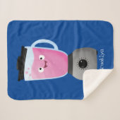 かわいいハッピーフードミキサーの台所用品の漫画 シェルパブランケット (正面(横))