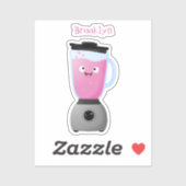 かわいいハッピーフードミキサーの台所用品の漫画 シール (シート)