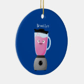 かわいいハッピーフードミキサーの台所用品の漫画 セラミックオーナメント (右)