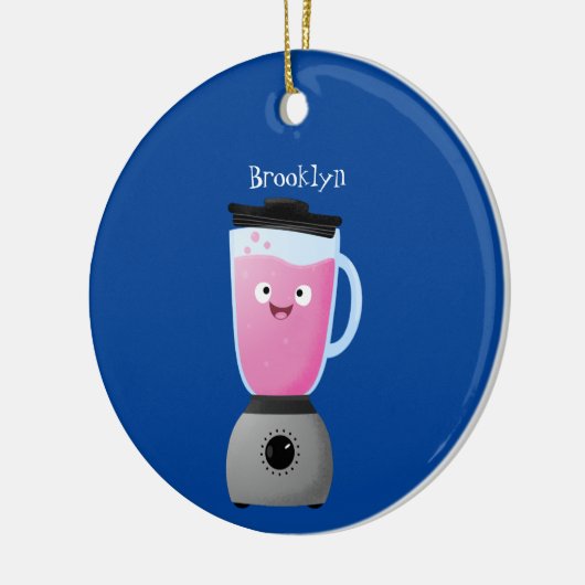 かわいいハッピーフードミキサーの台所用品の漫画 セラミックオーナメント (左)