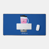 かわいいハッピーフードミキサーの台所用品の漫画 デスクマット (キーボード&マウス)