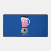 かわいいハッピーフードミキサーの台所用品の漫画 デスクマット (正面)