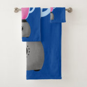 かわいいハッピーフードミキサーの台所用品の漫画 バスタオルセット (インサイチュ)