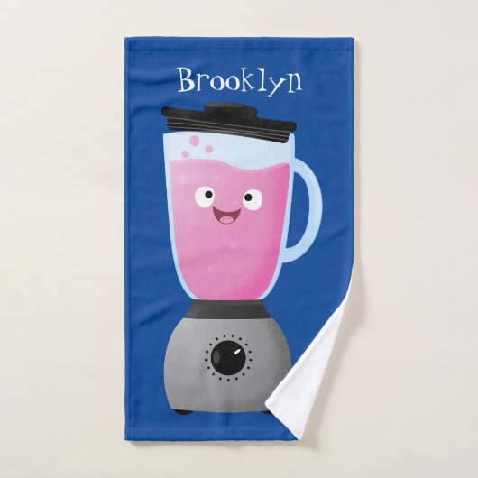 かわいいハッピーフードミキサーの台所用品の漫画 バスタオルセット (ハンドタオル)