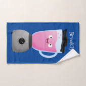 かわいいハッピーフードミキサーの台所用品の漫画 バスタオルセット (ハンドタオル)