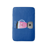 かわいいハッピーフードミキサーの台所用品の漫画 バスマット (正面縦)