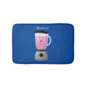 かわいいハッピーフードミキサーの台所用品の漫画 バスマット (正面)