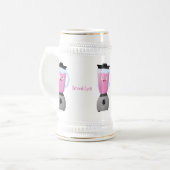 かわいいハッピーフードミキサーの台所用品の漫画 ビールジョッキ (正面左)