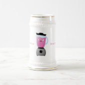 かわいいハッピーフードミキサーの台所用品の漫画 ビールジョッキ (中央)