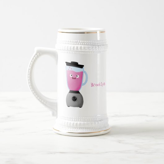 かわいいハッピーフードミキサーの台所用品の漫画 ビールジョッキ (左)