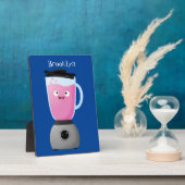 かわいいハッピーフードミキサーの台所用品の漫画 フォトプラーク (側面)